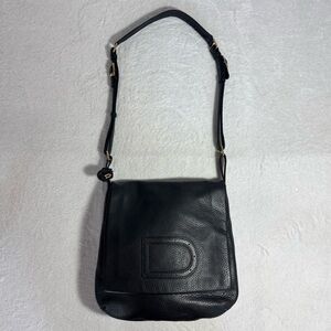 Delvaux “D” Black Leather Crossbody Bag, Unisex Messenger Bag, Quiet Luxury Bag